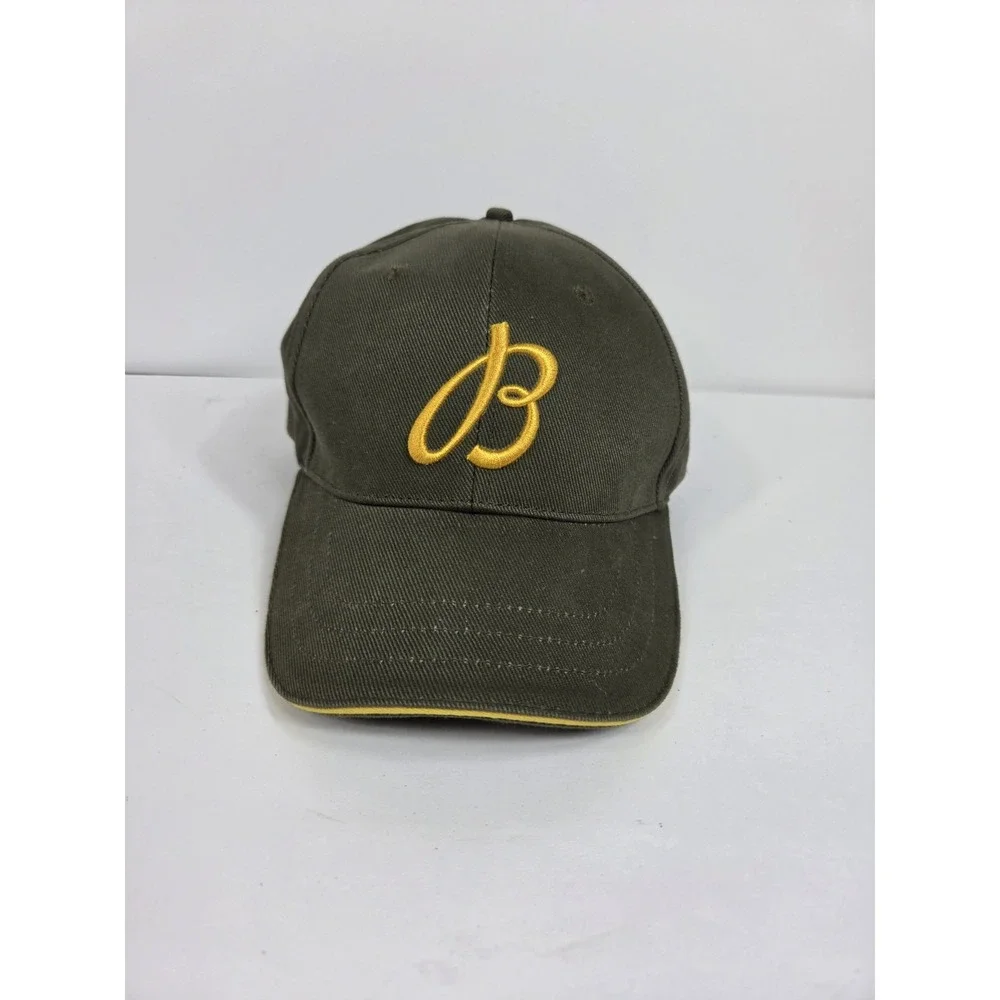 BREITLING Olive Green Cap Hat Gold Logo OSFA Strapback